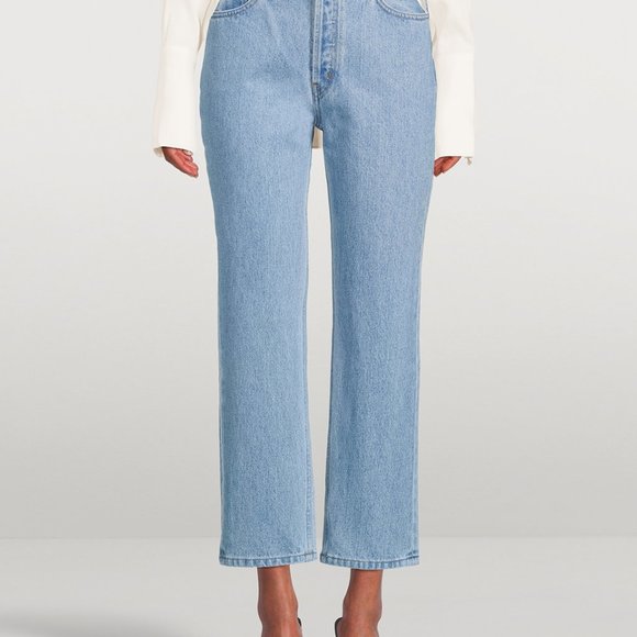 STILL HERE x HOLT RENFREW jeans Sz 28 HANDPAINTED High Rise LIMITED EXCLUSIVE - Picture 3 of 6